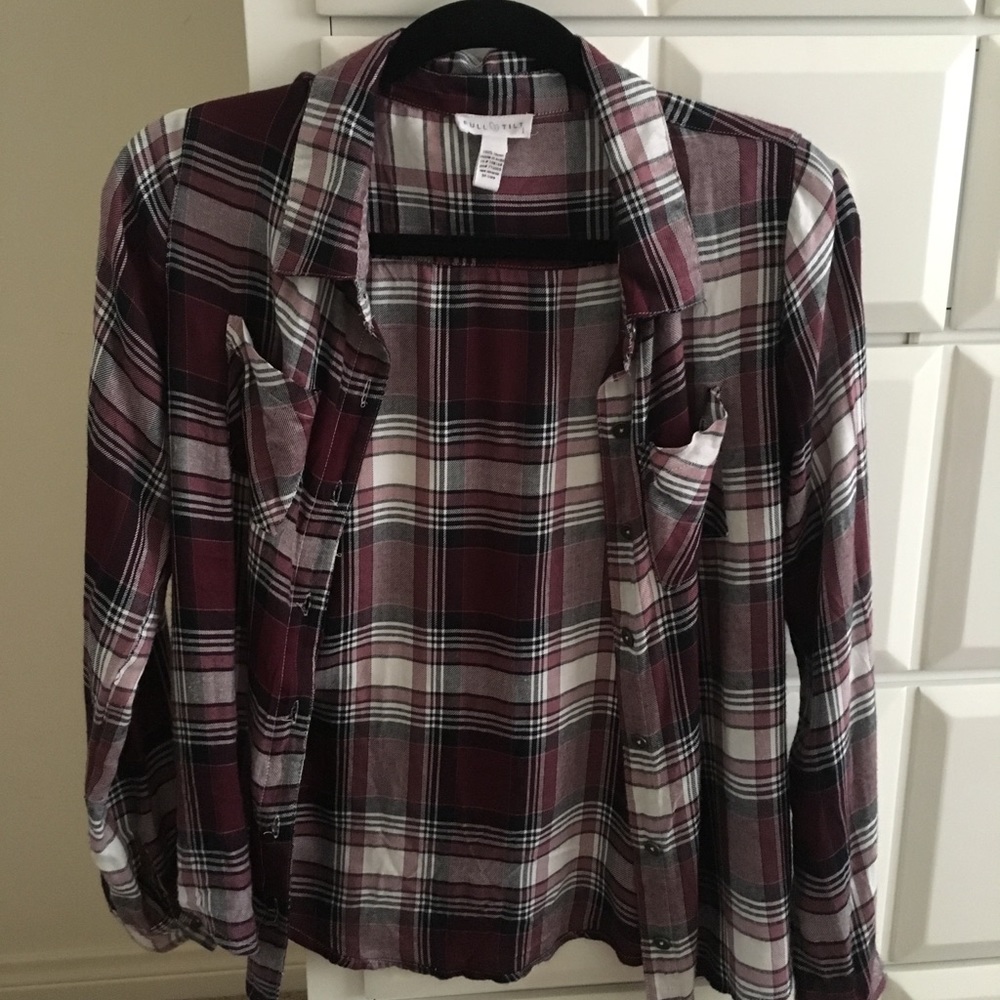 another long sleeve flannel shirt